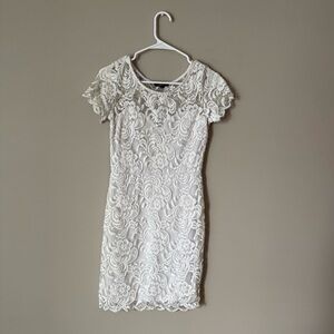 White Lace Mini Dress